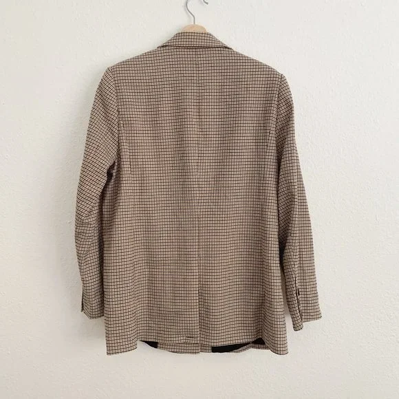 NEW Anine Bing Madeline Houndstooth Blazer In Yellow L - Picture 12 of 13